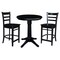 International Concepts 30 in. Round Pedestal Gathering Height Table with 2 Emily Counter Height Stools - 3 Piece Set K46-30RT-27B-S6172-2 - alternate 2